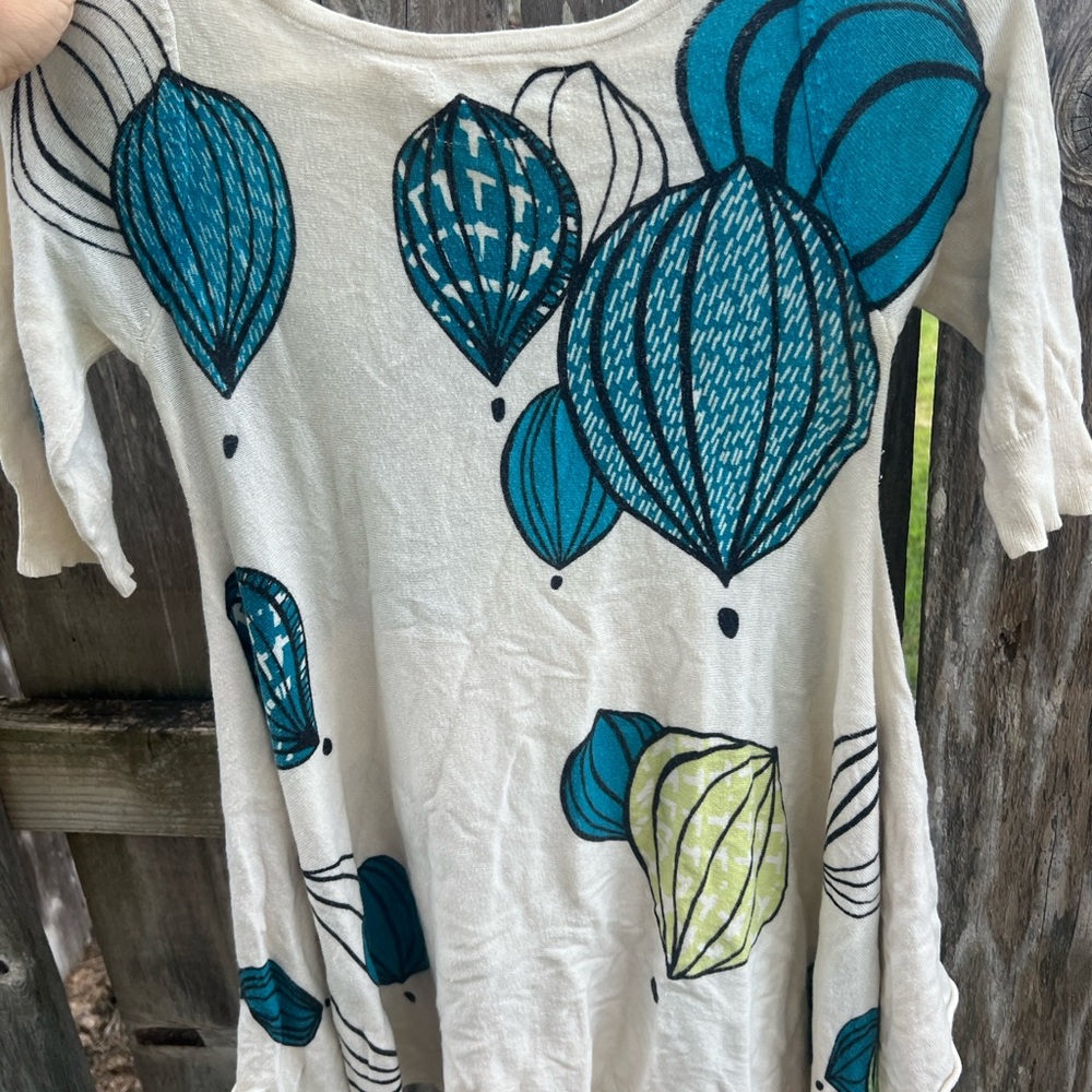 Teal and Green Balloon Print Dress